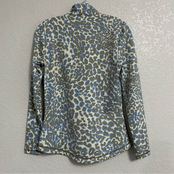 J McLaughlin Shirt Top Womens S Catalina Cloth Leopard Print Golf Tennis 1/4 Zip - Picture 3 of 16